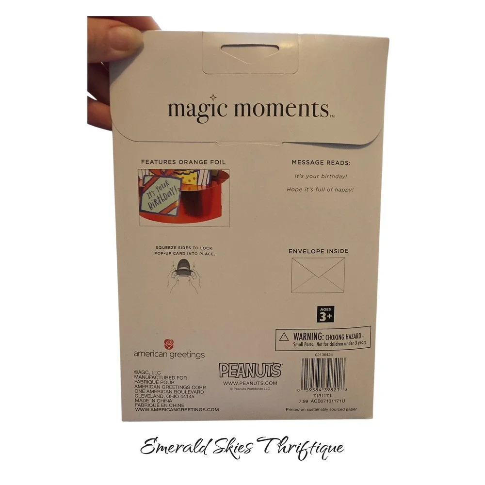 American greetings magic moments peanuts birthday‎ card display pop up free ship